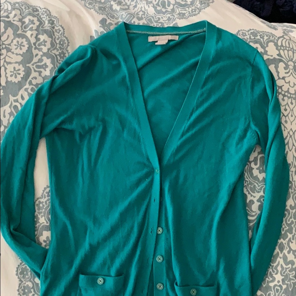 Teal cardigan Banana Republic